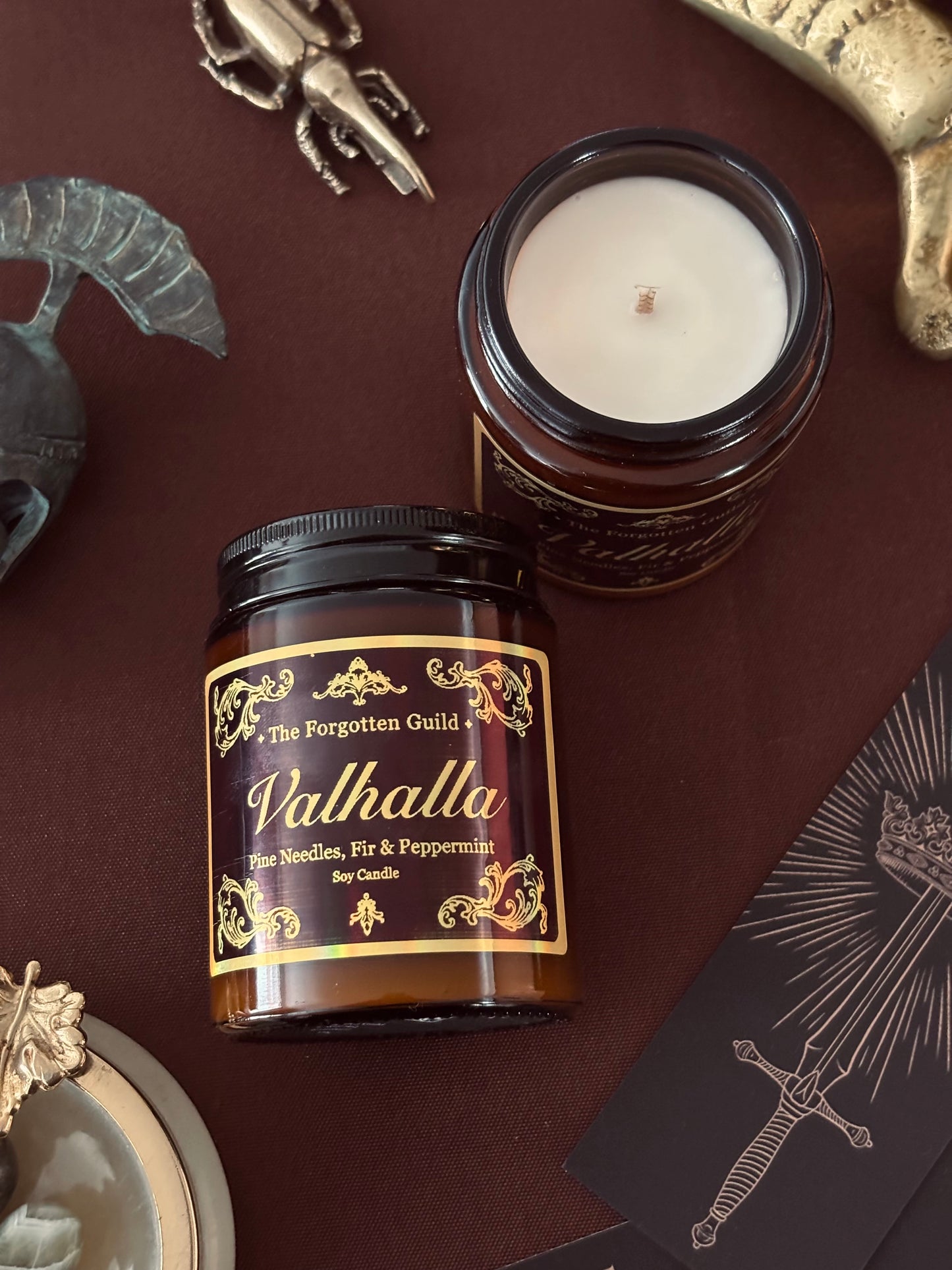 Valhalla - Scented Soy Candle, Pine Needles and Peppermint